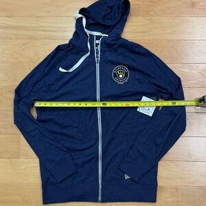 Men’s Milwaukee Brewers New Era Lightweight Zip Up Hoodie - Large